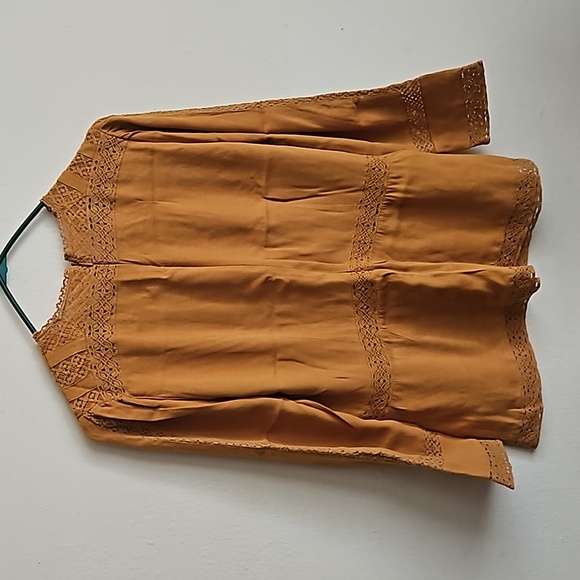 Point sur burnt yellow blouse top size 4 - Picture 5 of 6